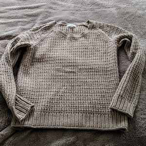 Gap taupe with gold flecks cable knit sweater XS